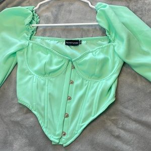 Pretty Little Thing  Teal Corset top worn once for a few hours.